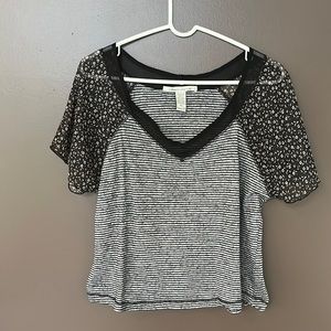 Short sleeve, pattern, American Rag, XL, black and gray